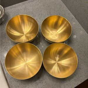 Set of Four Gold Bowls